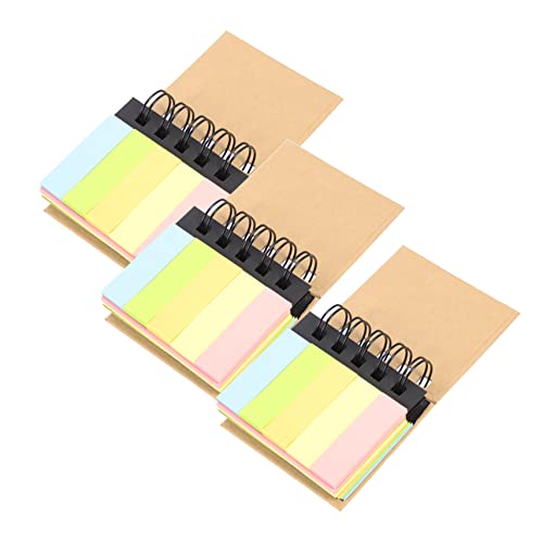 KALLORY 3 Stück Spule Buch Notizbücher Stichwort Spiralnotenpolster Spiral- Sehen Büro Notizbilder Farbig Arbeiten Studie Aufzeichnen Spiralblock Pads Doppeltes Offsetpapier von KALLORY