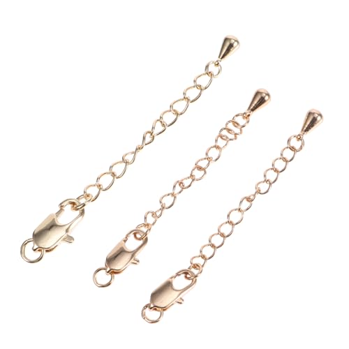 KALLORY 3 Stücke Rechteck -Schnalle -Verlängerungskette groß Ketten Herstellung Klaue Halskette Verlängerungskette DIY Gliederkette für Schmuck Legierung rot von KALLORY
