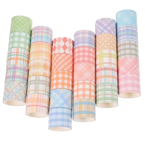 KALLORY 30 Rollen Kariertes Washi Tape Gepunktet Retro Kunstband Aufkleber Für Scrapbooking Schüttgut Ästhetisch Sammelalbum Liefert Klebeband Für Scrapbooking Japanisches Papier KALLORY 30 Rollen Kariertes Washi Tape Gepunktet Retro Kunstband Aufkleber Für Scrapbooking Schüttgut Ästhetisch Sammelalbum Liefert Klebeband Für Scrapbooking Japanisches Papier von KALLORY