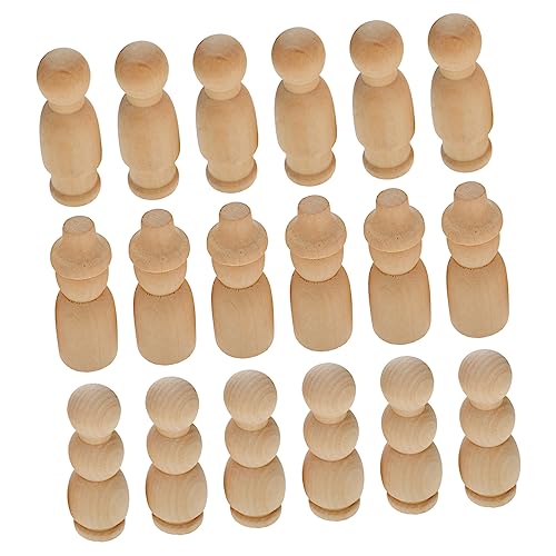 KALLORY 30 Stück Hölzerne Puppe Steckpuppen Unvollendet Peg-puppen Dekoration Gemacht Bewaldet Kunst Figur Handwerk Wohnkultur Miniatur Klein Zahlen Für Kinderspielzeug Leer Holz von KALLORY