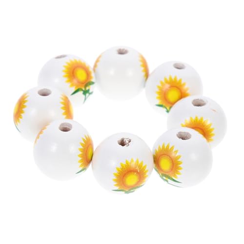 KALLORY 30 Stück Holzperlen home decor wohnungseinrichtung hausdeko wohnraumdeko holzblumen Blumen- lockig groß für ohrringe Basteln Sie DIY-Perlen basteln Sie lose Anhänger hölzern Yellow von KALLORY