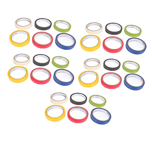 KALLORY 30 Stück Positionierungsband Farbig Stoffband Klebeband Selbstklebend Kleidung Beschriftungsband Feinband Kleiderband Markierungsband Abdeckband Schwarz Papier von KALLORY