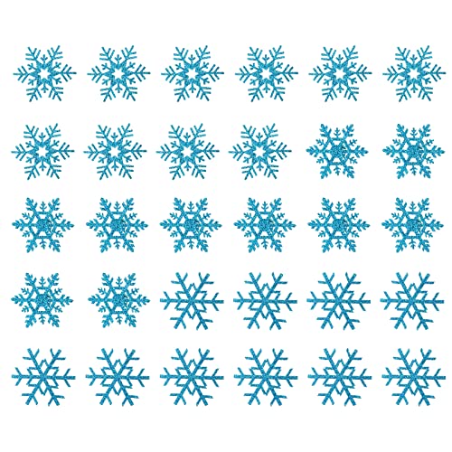 KALLORY 30 Stück Schneeflocken-Aufkleber Pailletten-Stoff Brautdekorationen Brautdekorationen Schneeflocken-Stoff Weihnachtsstoff Bestickt Zum Aufnähen Stoffabzeichen von KALLORY