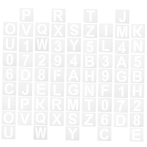 KALLORY Malschablonen-vorlagen 36-teilig Alphabet- Und Zahlenschablonen Große Größe Waschbar Und Flexibel Für Kunstprojekte von KALLORY