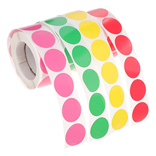 KALLORY 4 Rollen Dekorative Mark -Aufkleber bunt Aufkleber mit Punktetiketten sortiert runden Vinyl farbige runde Aufkleber runde aufkleberetiketten runder Aufkleber Papier von KALLORY
