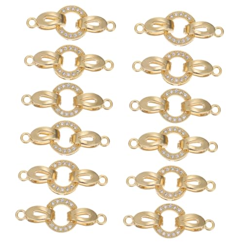 KALLORY 4 Sätze Goldbedeckte Zirkonarmbandschnalle Herstellung Multi-halskettenverschluss Anschlüsse Schmuck Anhang Armbandhaken Verschlusshaken Kupfer Golden 3 Stück * 4 von KALLORY