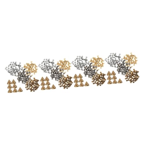 KALLORY 4 Sätze Kleidungszubehör Handwerk Punk Gespickt Für Basteln Spikes Nähen Gothic Konische Niete Stichworte Kleiden Zucht Nieten Nietbolzen Kleidungsstollen Legierung 200 Stück * 4 von KALLORY