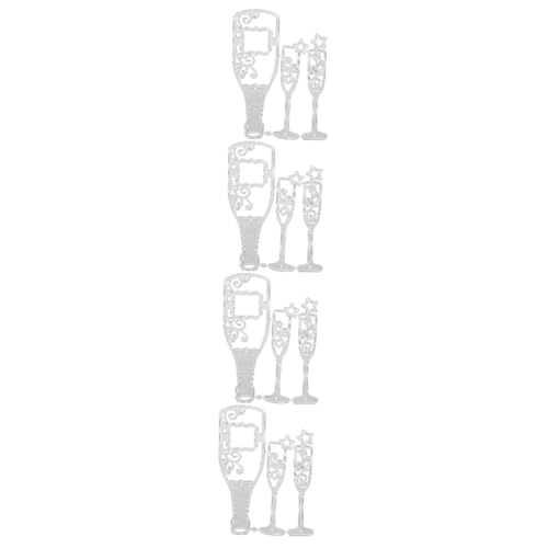 KALLORY 4 Sätze Messerform -Set Rotwein stirbt geschnitten Schneiden Prägung Schneidwerkzeug stirbt für die Kartenherstellung Scrapbooking-Stanzformen Kohlenstoffstahl Silber von KALLORY