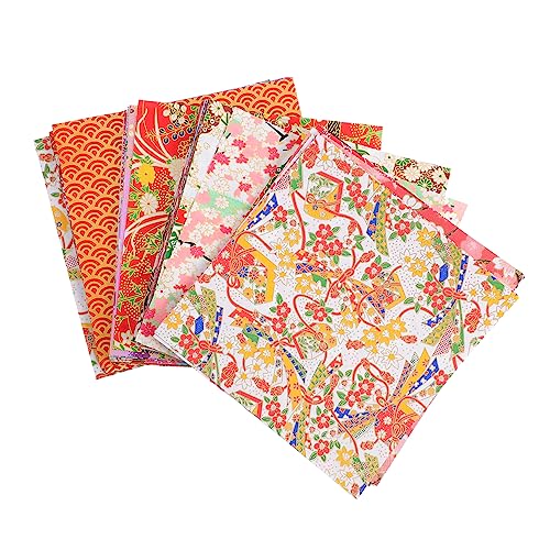KALLORY 4 Sätze Origami Crane Set Mahlzeit traditionelle Muster Klapppapier Scrapbook-Kit goldenes Origami-Papier Scrapbooking Origami-Papier-Kit Washi-Papier gemustertes Origami-Papier von KALLORY