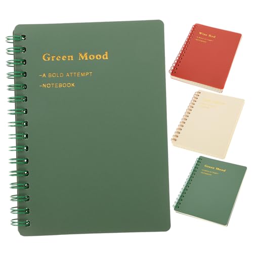 KALLORY 4 Stück Frosted Coil Book Hardcover-spiralnotizbuch Arbeiten Hefte Für Die Schule Bunt Hart Farbe Nehmen Abdeckung Party Beige Pastell Notizbücher Ästhetisch Pads Beringt Papier von KALLORY