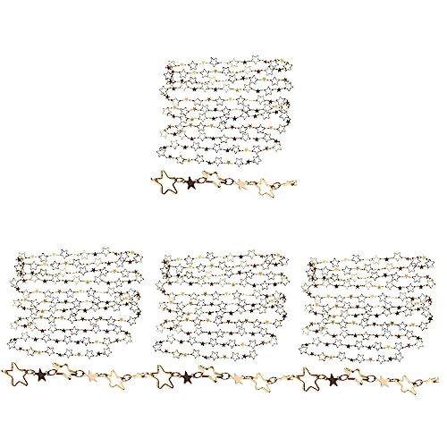 KALLORY 4 Stück Handkette lose Kette Herstellung Halskette Schmuck Dekorationskette Schlüssel bag chain bastelmaterial DIY Schmuckzubehör necklace Armbandmaterial DIY-Kette basteln Golden KALLORY 4 Stück Handkette lose Kette Herstellung Halskette Schmuck Dekorationskette Schlüssel bag chain bastelmaterial DIY Schmuckzubehör necklace Armbandmaterial DIY-Kette basteln Golden von KALLORY