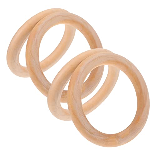 KALLORY 4 Stück Holzringgriff Für Geformt Material Tasche Klein D Kreis Griffe Gepäckringe Aus Holz Griffringe Aus Holz von KALLORY
