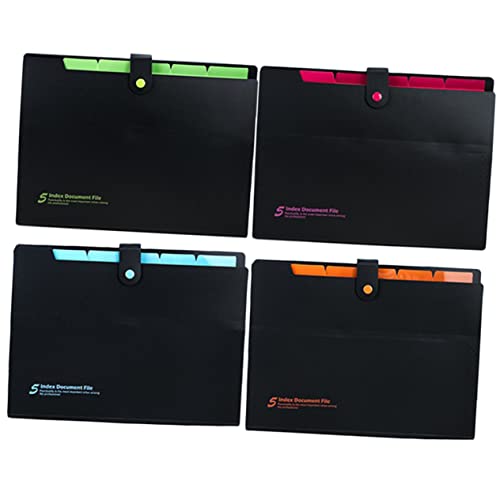 KALLORY 4 Stück Tasche Mit Druckknopf Schulmappen Ordner Akkordeon Dateiordner Rechnungsordner-organizer Papier-organizer-ordner Ordner Für Dokument Papier-organizer-halter Quittungsmappe von KALLORY