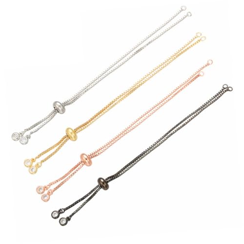 KALLORY 4 Stück Verstellbares Armband Schmuckset Handwerkliche Zugkette Slider Verlängerungsketten Bausätze Kits Zur Schmuckherstellung Armband-kettenverlängerungen Gold Schlüsselanhänger KALLORY 4 Stück Verstellbares Armband Schmuckset Handwerkliche Zugkette Slider Verlängerungsketten Bausätze Kits Zur Schmuckherstellung Armband-kettenverlängerungen Gold Schlüsselanhänger von KALLORY