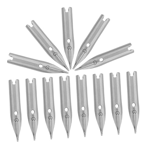 KALLORY 40 Stück Dip-Stift Stiftspitzen zum Schreiben Stiftspitzen aus Metall Ersatzfedern für Füllfederhalter Stiftspitzen malen Ersatzspitzen für Kalligraphiestifte Silver KALLORY 40 Stück Dip-Stift Stiftspitzen zum Schreiben Stiftspitzen aus Metall Ersatzfedern für Füllfederhalter Stiftspitzen malen Ersatzspitzen für Kalligraphiestifte Silver von KALLORY