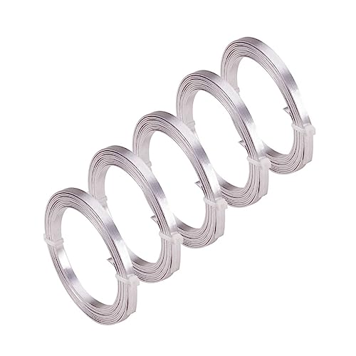 KALLORY 5 Rollen Aluminiumdraht -Schmuckzubehör Herstellung rein Armband Draht Drahtstärke Perlendraht farbiger Draht zum Basteln Schmuck Draht handgefertigter Schmuck aus Aluminium Silber von KALLORY