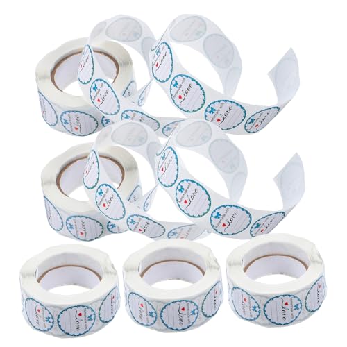 KALLORY 5 Rollen Runde Selbstgemachte Aufkleber Selbstklebende Handgemachte Etiketten Beschreibbare Konservenflaschen Aufkleber Tags Zum Backen Und Verpacken KALLORY 5 Rollen Runde Selbstgemachte Aufkleber Selbstklebende Handgemachte Etiketten Beschreibbare Konservenflaschen Aufkleber Tags Zum Backen Und Verpacken von KALLORY