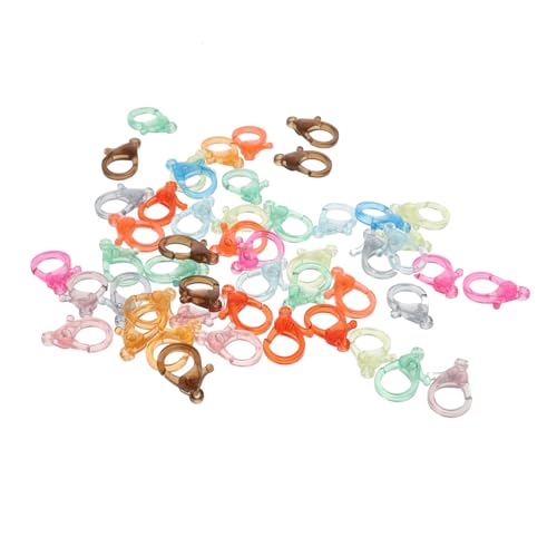 KALLORY 5 Sätze Hummerschnalle Aus Acryl Bastel Materialien Bastelbedarf Handgemachte Accessoires Haken Hummerschere Klaue Groß Lanyard-clip Karabinerverschluss Colorful 50 Stück * 5 von KALLORY
