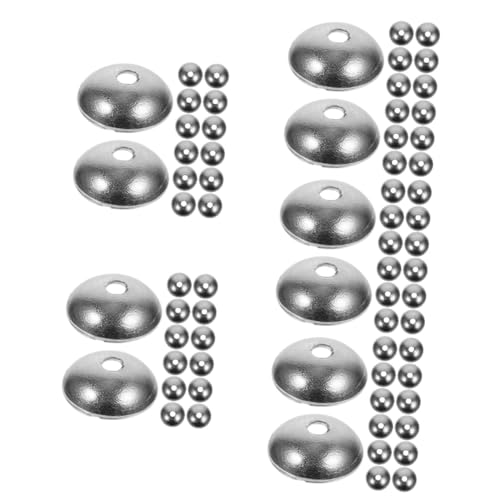 KALLORY 5 Sätze Perlenhutblumenhalter Perlenkappen Für Aluminium Halskette Wohnung Schmuck Herstellung Perlenkappe Aus Metall Rostfreier Stahl Silver 150 Stück * 5 von KALLORY