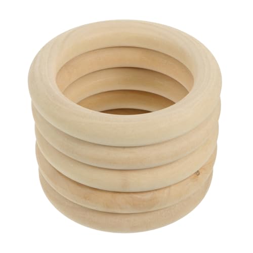 KALLORY 5 Stück Blockholz -Farbringdekoration Traumfängerringe Handwerk Form Dreamcatcher-Ring für Projekt DIY-Material Craft -Reifen unvollendeter Holzring Reifen zum Basteln hölzern von KALLORY