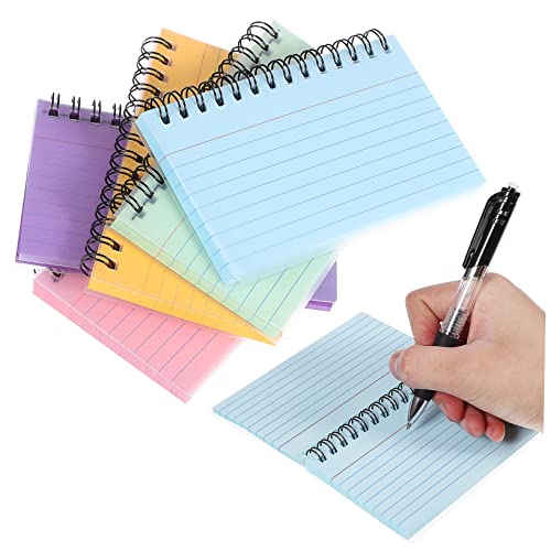KALLORY 5 Stück Farbiges Spulenbuch Mini Kleine Karteikarten Blau studieren süße Karteikarten College-Schulbedarf farbige Notizkarten Notizblöcke für Studenten Kleines Notizbuch Papier von KALLORY