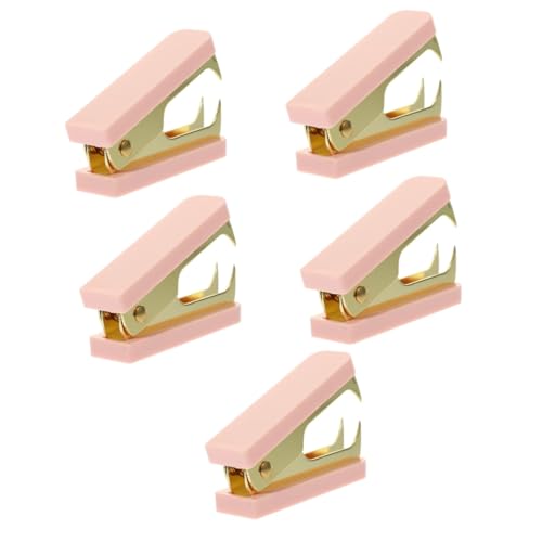 KALLORY 5 Stück Klammer Picker Werkzeug Abzieher Schreibtisch Hefter kleiner Hefter Tack Nagelentferner Hefterentferner fürs Büro Grundnahrungsnadelentferner tragbar Metall Rosa von KALLORY