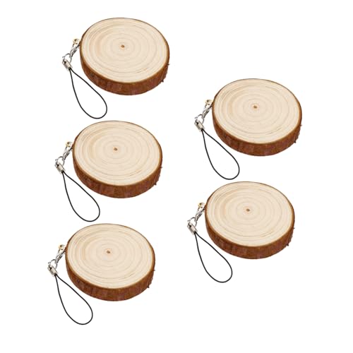 KALLORY 5 Stück Leeres Holzfarbenhandwerk Runden Rosa Kreis Unvollendete Holzausschnitte Holzhandwerk Selber Machen Diy-graffiti-hängeanhänger Holzscheiben Selber Machen von KALLORY