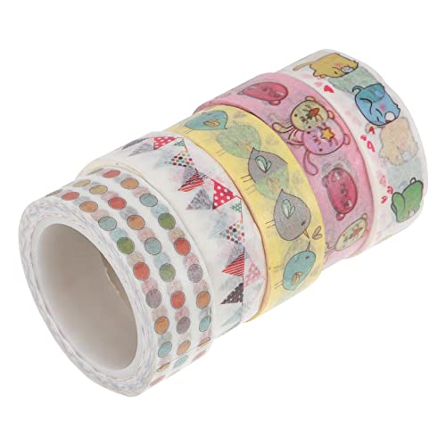 KALLORY 5 Stück Washi-tape Papierklebeband Selber Machen Papierklebebänder Für Die Kunst Farbiges Klebeband Aus Bastelpapier Klebriges Papierband Geschenkverpackungsband Flüsterpapier von KALLORY
