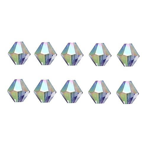 KALLORY 50 Stück Farbige Perlen Mädchen lose Reiz groß transparente Perlen Armband-Anhänger klein Form Zubehör Schmuck Kind Teenager sortiert Glasperlen bipyramidenförmige Perlen von KALLORY