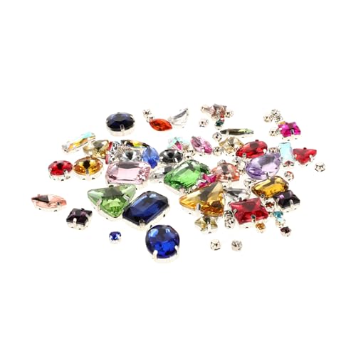 KALLORY 50 Stück Nähkrallenbohrer Nagelsteine Schmuckherstellung Strasssteine Mehrfarbige Verzierungen Zum Basteln Dekoration Strasssteine Handyhülle DIY Strass DIY von KALLORY