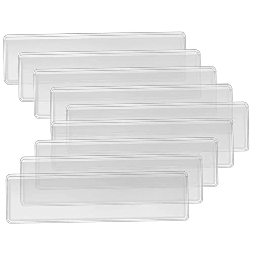 KALLORY 50 Stück Ordner Tag -aufkleber Klebrig Index Etiketten Taschen Vinyl Karteikarte Groß Schlank Inhaber Plastiketiketthalter Etiketthalterbüro Kartenhalter Pvc Transparent von KALLORY
