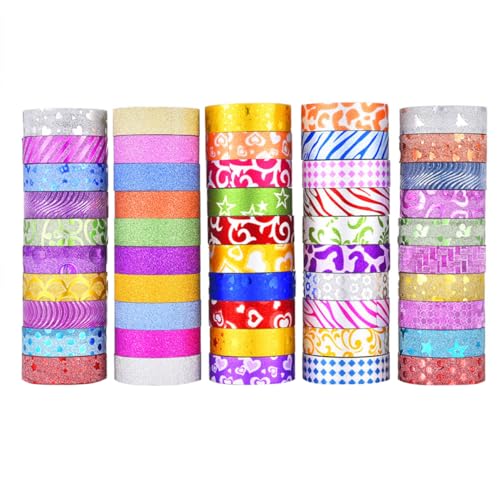 KALLORY 50 Stück Washi-Tape Papier Weiß Scrapbooking Journaling Herstellung bunt Erwachsene Sammelalbum liefert ästhetisch Zeitschrift Buchalbum Klebeband tagebuch klebeband Fotoalbumband von KALLORY