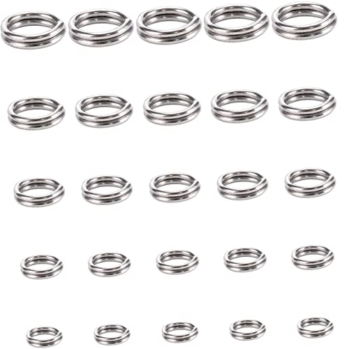KALLORY 500 Stück Anti-Rust-Stecker Schlüssel Schmuck Teilt Zubehör für gespaltene Ringe angeln Biegeringe selber basteln Angeln mit gespaltenen Ringen Metallringe Rostfreier Stahl von KALLORY