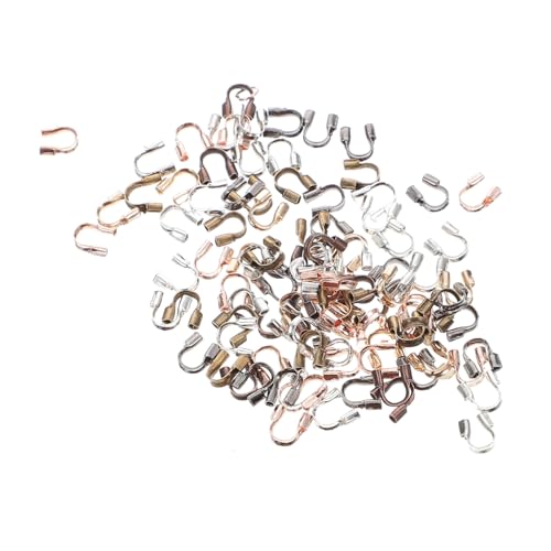 KALLORY 500 Stück Drahtschutzzubehör Drahtschutz für die Schmuckherstellung Crimpen Bands Röhren Schlüssel Halskettendraht für die Schmuckherstellung Armbandzubehör Schmuckbefund Legierung von KALLORY
