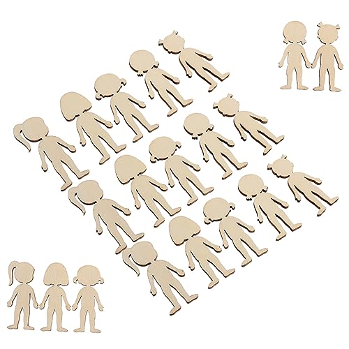 KALLORY 50Stücke Unfertige Holzfiguren für DIY Graffiti Holzchips für Bastelprojekte und Partydekorationen Robust und Langlebig für Künstlerisches Gestalten von KALLORY