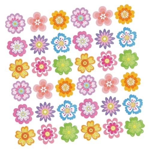 KALLORY 54 Stück Blume Doppelseitiger Karton Frühlingshafte Wanddekorationen Wanddekoration Bunte Blumen Ausschnitt Bulletin Board Blumenkartenpapier Pinnwandausschnitte Papierstau von KALLORY