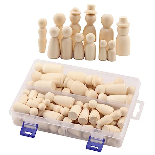 KALLORY 55 Stück Puppenspielzeug Puppenhandwerk klein Mädchen Anbindung dekorative Holzpflockfiguren unlackierte Holzpflöcke Holzfiguren unfertiges Holzhandwerk hölzern KALLORY 55 Stück Puppenspielzeug Puppenhandwerk klein Mädchen Anbindung dekorative Holzpflockfiguren unlackierte Holzpflöcke Holzfiguren unfertiges Holzhandwerk hölzern von KALLORY