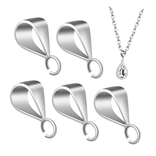 KALLORY 5Stücke Anhängerclips Schmuckverschluss Kettenanhänger Ösen für Halskette Bastelbedarf Charms Sicher Befestigen Glänzend Silberne Ausführung KALLORY 5Stücke Anhängerclips Schmuckverschluss Kettenanhänger Ösen für Halskette Bastelbedarf Charms Sicher Befestigen Glänzend Silberne Ausführung von KALLORY
