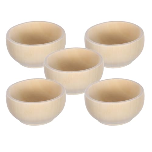 KALLORY 5Stücke Mini Holzschalen Unvollendete DIY Holzspielzeuge Blanko Schalen für Bastelideen Ergonomisches Design für Wohnraumdekoration KALLORY 5Stücke Mini Holzschalen Unvollendete DIY Holzspielzeuge Blanko Schalen für Bastelideen Ergonomisches Design für Wohnraumdekoration von KALLORY