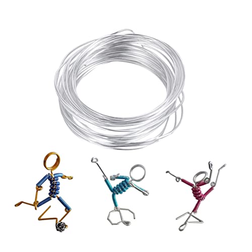 KALLORY 6 Rollen Handgefertigtes Blumeneisendraht dünn biegen Bildhauerei Herstellung Aluminium Kabel DIY manueller Eisendraht Puppenhalterung selber machen Formskelettrahmenzubehör Silber von KALLORY