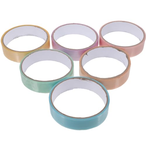 KALLORY 6 Rollen Kugel aus Perlenband klebrig Etikett transparent farbiges klebeband Klebebandball DIY Bälle Bänder Kinderspielzeug Klebebänder für Bälle Sinnesspielzeug Bastelband Plastik von KALLORY