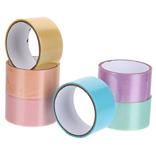 KALLORY 6 Rollen klebriges Papierband farbig Herstellung sensorisch Erwachsene Hände selbstklebendes Rollband Klebebandball dekoratives Klebeband KALLORY 6 Rollen klebriges Papierband farbig Herstellung sensorisch Erwachsene Hände selbstklebendes Rollband Klebebandball dekoratives Klebeband von KALLORY