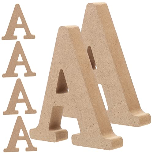 KALLORY 6 Stück Buchstabenverzierungen leere Untersetzer Planke Tischnummernhalter Briefe hochzeitsdeko dekoration weihnachten Holzbuchstaben zum Basteln leere unvollendete buchstaben von KALLORY
