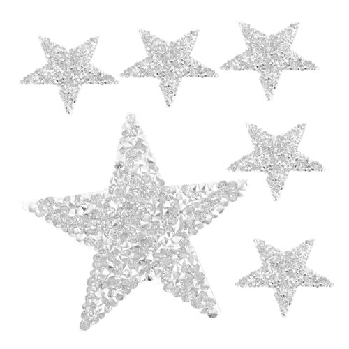 KALLORY 6 Stück Diy-stern-aufbügler Aus Strass: Glitzernde Klebeapplikationen Für Kleidung Und Partydekoration – Praktische Wärmeübertragung von KALLORY