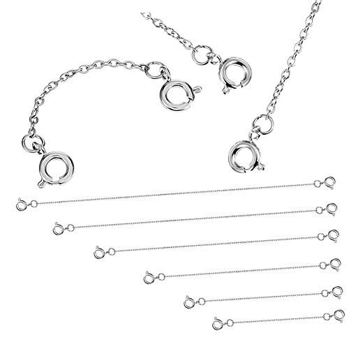 KALLORY 6 Stück Silberkette Schmucktender Gold Kettenleiter Verlängerungsketten für Halsketten Lieferungen Kettenverlängerungen Schmuckverlängerungsketten Armband Verlängerungskette Kupfer von KALLORY