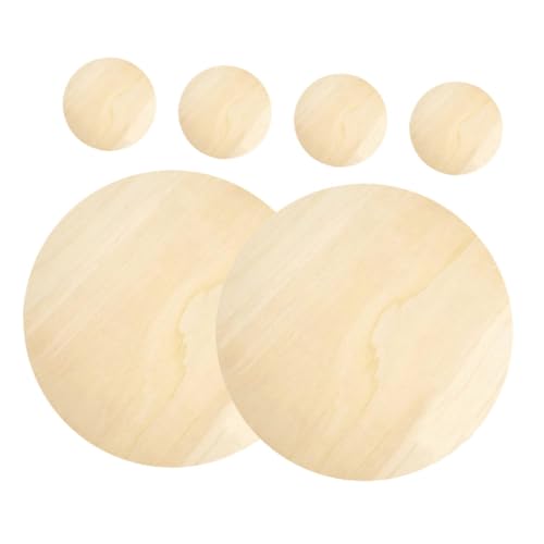 KALLORY 6 Stück Unvollendete Naturholzscheiben Zum Basteln 11,79 Zoll Holzrunden Holzkreise Für Weihnachtsschmuck DIY Handwerk Holzuntersetzer Malerei von KALLORY