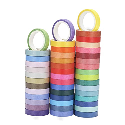 KALLORY 60 Rollen Einfarbiges Klebeband Dekorative Bänder Klebstoff Klebrig Wickelband Handkontoband Gummiertes Papierband Verpackung Dekoration Schreibwaren Washi Tape Bunt Flüsterpapier KALLORY 60 Rollen Einfarbiges Klebeband Dekorative Bänder Klebstoff Klebrig Wickelband Handkontoband Gummiertes Papierband Verpackung Dekoration Schreibwaren Washi Tape Bunt Flüsterpapier von KALLORY