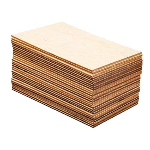 KALLORY 60 Stück Blanke Rechteckige Holzstücke Heimdekoration Holzformen Zum Basteln Mini Holzdielen Holzquadrate Holzbretter Zum Basteln Holzscheiben Zum Basteln Holzquadrate von KALLORY