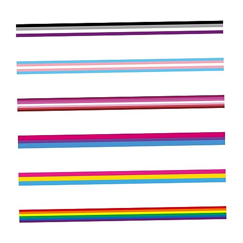 KALLORY 6Stücke Lgbt Regenbogenband Kopfschmuckband für DIY Dekoration Farblich Gemischt für Pride Partys Hochzeiten und Bastelprojekte von KALLORY