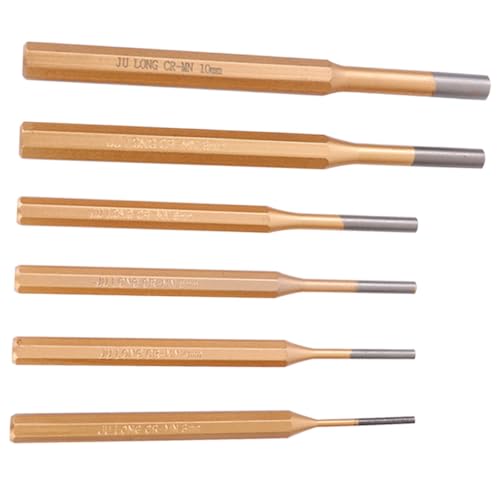KALLORY 6Stücke Teiliges Pin Punch Set Präzise Metallschläge für Vielseitige Anwendungen für Profis und DIY Enthusiasten Gleichmäßige Kraftverteilung Robustes von KALLORY